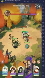 AFK Journey combat screen with HP and energy bars